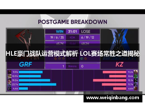 HLE豪门战队运营模式解析 LOL赛场常胜之道揭秘